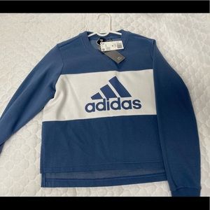 Adidas pastel blue and white sweatshirt